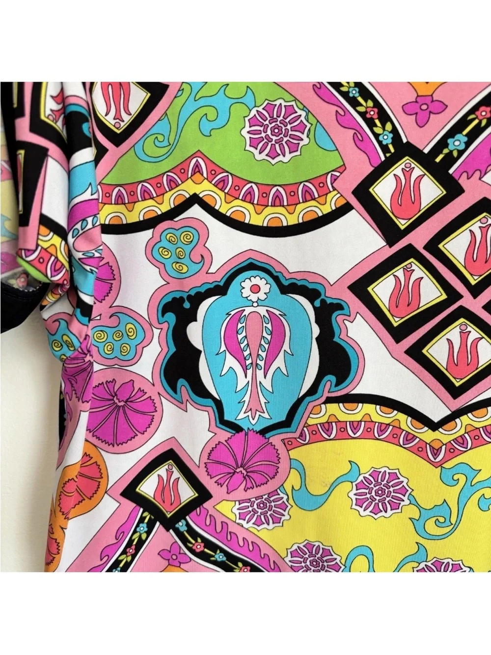 Trina Turk Swim Tunic Mini Dress Cover Up Bright Printed Design size Small